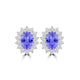 TMR121112 - Emily - Oval Tanzanite and Diamond Earring Halo