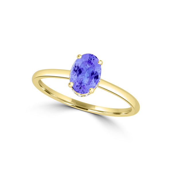 TMR121200 - Madeline - Oval Tanzanite and Diamond Ring