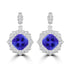 TMR121121 - Victoria - Cushion Tanzanite and Diamond Earring Scalloped Halo