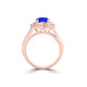 TMR121186 - Ivy - Round Tanzanite and Diamond Ring Double Halo