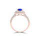 TMR121168 - Ariana - Round Tanzanite and Diamond Ring Double Halo