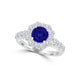 TMR121171 - Alice - Round Tanzanite and Diamond Ring Halo