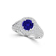 TMR121190 - Alexa - Round Tanzanite and Diamond Ring Halo