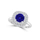 TMR121186 - Ivy - Round Tanzanite and Diamond Ring Double Halo