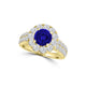 TMR121163 - Kinsley - Round Tanzanite and Diamond Ring Halo