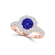 TMR121171 - Alice - Round Tanzanite and Diamond Ring Halo