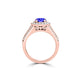 TMR121190 - Alexa - Round Tanzanite and Diamond Ring Halo