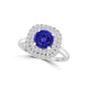 TMR121186 - Ivy - Round Tanzanite and Diamond Ring Double Halo