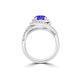 TMR121159 - Kennedy - Round Tanzanite and Diamond Ring Double Halo