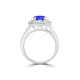 TMR121173 - Cora - Round Tanzanite and Diamond Ring Double Halo