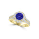 TMR121162 - Willow - Round Tanzanite and Diamond Ring Halo