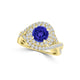 TMR121159 - Kennedy - Round Tanzanite and Diamond Ring Double Halo