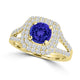 TMR121167 - Sarah - Round Tanzanite and Diamond Ring Double Halo