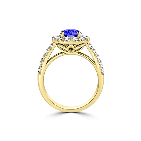 TMR121163 - Kinsley - Round Tanzanite and Diamond Ring Halo