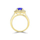 TMR121173 - Cora - Round Tanzanite and Diamond Ring Double Halo