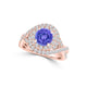 TMR121159 - Kennedy - Round Tanzanite and Diamond Ring Double Halo