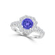 TMR121171 - Alice - Round Tanzanite and Diamond Ring Halo