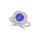 TMR121173 - Cora - Round Tanzanite and Diamond Ring Double Halo