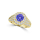 TMR121190 - Alexa - Round Tanzanite and Diamond Ring Halo