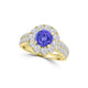 TMR121163 - Kinsley - Round Tanzanite and Diamond Ring Halo