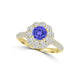 TMR121168 - Ariana - Round Tanzanite and Diamond Ring Double Halo