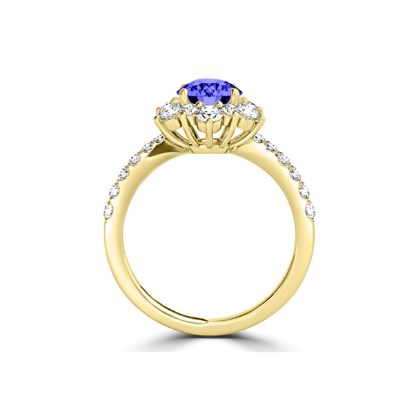 TMR121157 - Genesis - Round Tanzanite and Diamond Ring Halo