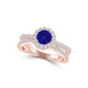 TMR121170 - Gabriella - Round Tanzanite and Diamond Ring Halo