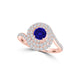 TMR121178 - Adeline - Round Tanzanite and Diamond Ring Double Halo