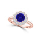 TMR121182 - Isla - Round Tanzanite and Diamond Ring Halo