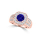 TMR121188 - Piper - Round Tanzanite and Diamond Ring Halo