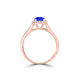 TMR121152 - Paisley - Round Tanzanite and Diamond Ring Halo