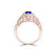 TMR121166 - Elena - Round Tanzanite and Diamond Ring Halo