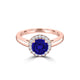 TMR121181 - Valentina - Round Tanzanite and Diamond Ring Halo