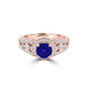 TMR121179 - Hailey - Round Tanzanite and Diamond Ring Halo