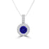 TMR121133 - Hannah - Round Tanzanite and Diamond Pendant Halo