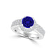 TMR121191 - Josephine - Round Tanzanite and Diamond Ring Halo