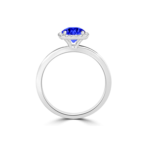 TMR121154 - Anna - Round Tanzanite and Diamond Ring Halo