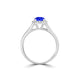 TMR121152 - Paisley - Round Tanzanite and Diamond Ring Halo