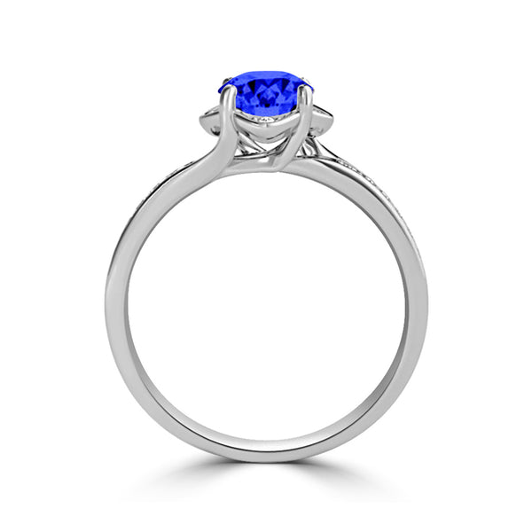 TMR121187 - Sadie - Round Tanzanite and Diamond Ring Halo