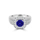 TMR121188 - Piper - Round Tanzanite and Diamond Ring Halo