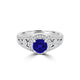 TMR121179 - Hailey - Round Tanzanite and Diamond Ring Halo