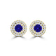 TMR121118 - Camila - Round Tanzanite and Diamond Earring Double Halo