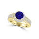 TMR121191 - Josephine - Round Tanzanite and Diamond Ring Halo