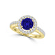 TMR121180 - Gianna - Round Tanzanite and Diamond Ring Halo