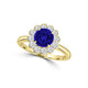 TMR121182 - Isla - Round Tanzanite and Diamond Ring Halo