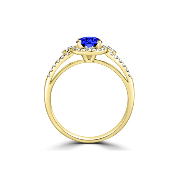 TMR121176 - Serenity - Round Tanzanite and Diamond Ring Halo