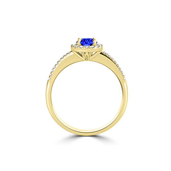 TMR121153 - Everly - Round Tanzanite and Diamond Ring Halo