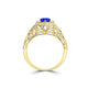 TMR121166 - Elena - Round Tanzanite and Diamond Ring Halo