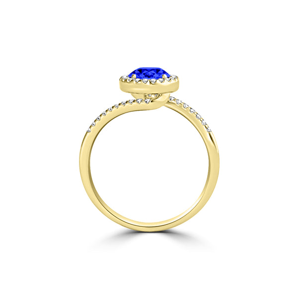 TMR121183 - Eliana - Round Tanzanite and Diamond Ring Halo