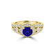 TMR121179 - Hailey - Round Tanzanite and Diamond Ring Halo